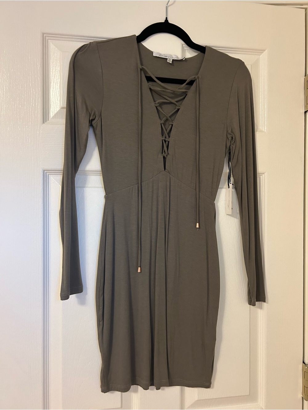 Lovers + Friends Olive Lace-Up Long Sleeve Dress